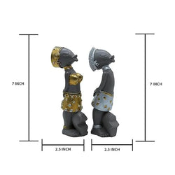Craftivoa Fish Figurine Set Grey With Gold And Silver Accents Handmade Resin Statues Collectible Tabletop Showpieces For Home Decor - View 4