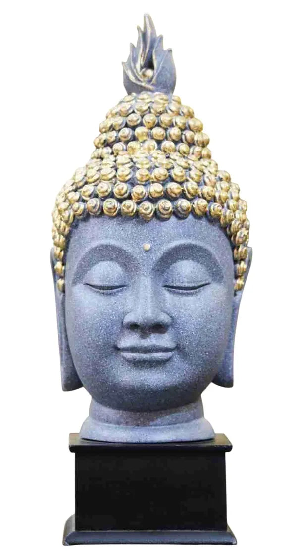Craftivoa Antique Colourfull Lord Gautam Buddha Face With Wooden Base Showpiece 15 5 5 Inches