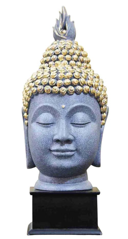 Craftivoa Antique Colourfull Lord Gautam Buddha Face With Wooden Base Showpiece 15 5 5 Inches - View 1