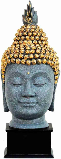 Craftivoa Antique Colourfull Lord Gautam Buddha Face With Wooden Base Showpiece 15 5 5 Inches - View 3
