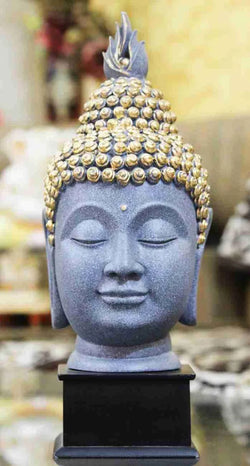 Craftivoa Antique Colourfull Lord Gautam Buddha Face With Wooden Base Showpiece 15 5 5 Inches - View 2