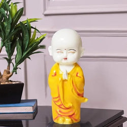 Craftivoa Meditating Buddha Monk Statue Showpiece Indian Handicraft Decor For Home Office Table Baby Monk Figurine - View 2