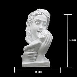 Resin Modern Art Mother And Child White Tabletop Figurine - View 3
