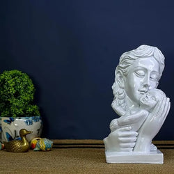 Resin Modern Art Mother And Child White Tabletop Figurine - View 2