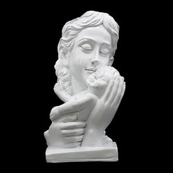 Resin Modern Art Mother And Child White Tabletop Figurine - View 1