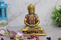 Resin Traditional Sitting Lord Hanuman Religious Figurine - View 4