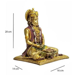 Resin Traditional Sitting Lord Hanuman Religious Figurine - View 3