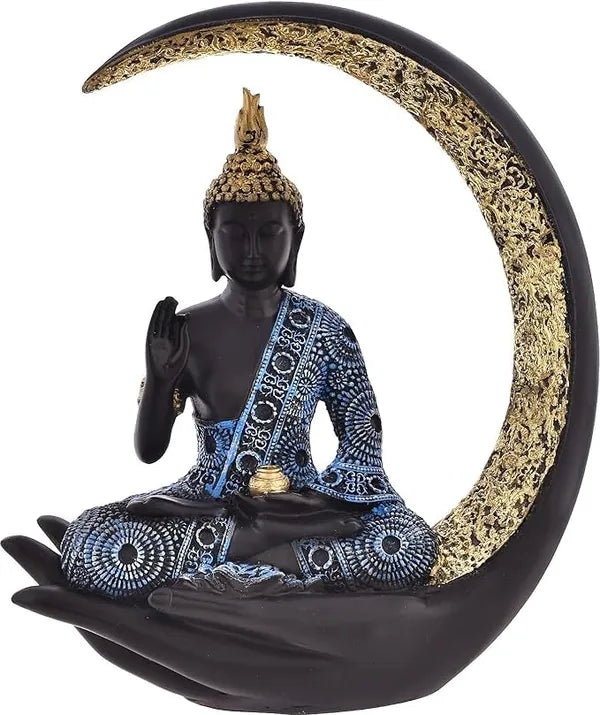 Craftivoa Samadhi Buddha Sitting On Chand For Home Decor Showpiece Figurine