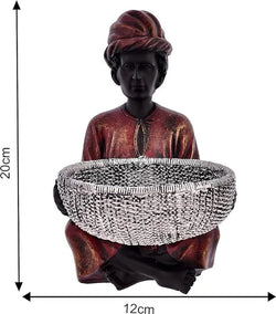 Resin Ethnic Man With Basket Decorative Figurine - View 2