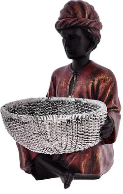Resin Ethnic Man With Basket Decorative Figurine - View 3