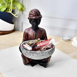 Resin Ethnic Man With Basket Decorative Figurine - View 4