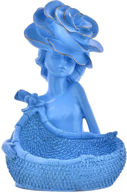 Resin Classic Elegant Lady With Basket Decorative Figurine - View 3