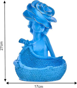Resin Classic Elegant Lady With Basket Decorative Figurine - View 2