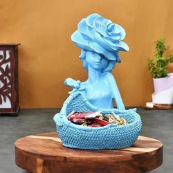 Resin Classic Elegant Lady With Basket Decorative Figurine - View 1