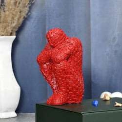 Craftivoa Hand Crafted Thinking Men In Sitting Position For Home Decor Gifting Living Room Decorative Showpiece 20 Cm Polyresin Red - View 2