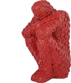 Craftivoa Hand Crafted Thinking Men In Sitting Position For Home Decor Gifting Living Room Decorative Showpiece 20 Cm Polyresin Red - View 1