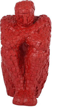 Craftivoa Hand Crafted Thinking Men In Sitting Position For Home Decor Gifting Living Room Decorative Showpiece 20 Cm Polyresin Red - View 3