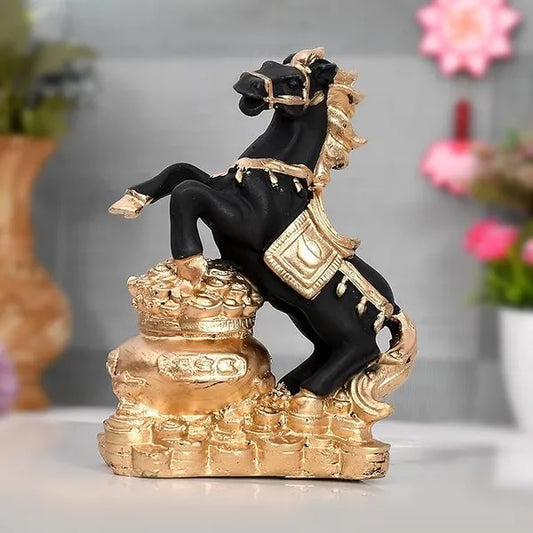 Resin Vastu Lucky Running Horse Money Bank Figurine - View 1