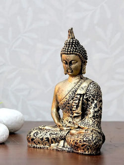 Resin Gold Samadhi Buddha Decorative Showpiece - View 3
