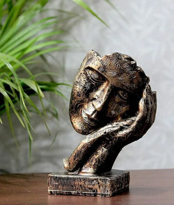Craftivoa Handcrafted Resin Human Face Figurine With Hand On Face Design Multicolor Decorative Showpiece Sculpture - View 1