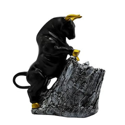 Resin Abstract Bull Sculpture Handcrafted Artisan Figurine - View 2