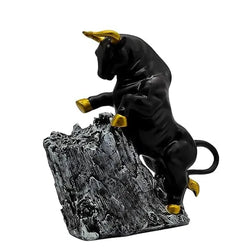 Resin Abstract Bull Sculpture Handcrafted Artisan Figurine - View 1