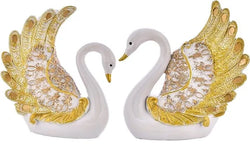 Resin Elegant Swan Pair Feather Design Decorative Showpiece - View 1