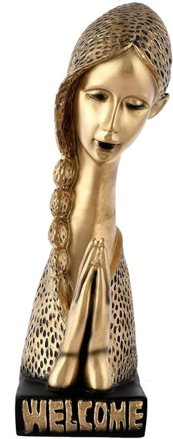 Craftivoa Handcrafted Namaste Lady Decorative Figurine Elegant Welcome Statue For Home Decor Gift - View 4