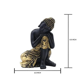 Craftivoa Resting Buddha Statue For Home Decor Black Gold Resin Figurine - View 2