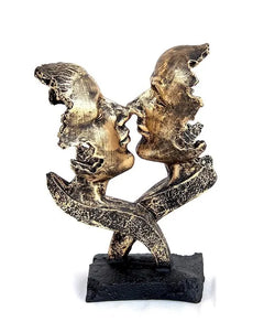 Craftivoa Handcrafted Rommantic Couple Face For Gifting Someone Special Decorative Showpiece For Living Room Office Decor Home Decor Statue 26 Cm Polyresin Gold Black - View 1