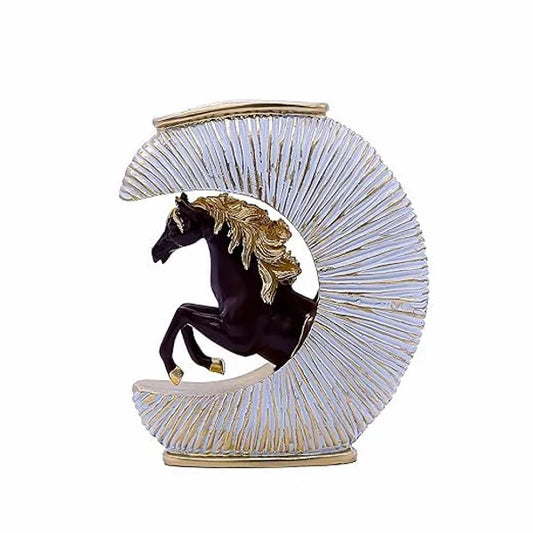 Craftivoa Feng Shui Horse Showpiece Cum Flower Vase Resin Figurine Decor For Living Room Bedroom Office Gifting - View 1