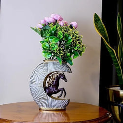 Craftivoa Feng Shui Horse Showpiece Cum Flower Vase Resin Figurine Decor For Living Room Bedroom Office Gifting - View 4