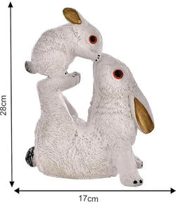 Resin Whimsical Rabbit With Child Decorative Figurine - View 3
