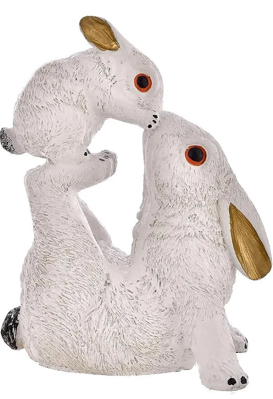 Resin Whimsical Rabbit With Child Decorative Figurine - View 1