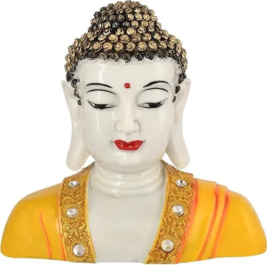 Craftivoa Half Face Buddha Statue For Home Decor Living Room Idol Figurine Gift Decorative Showpiece 23 Cm Polyresin Multicolor - View 1