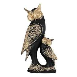 Resin Multicolor Owl Family Decorative Sculpture - View 4