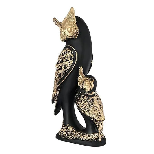 Resin Multicolor Owl Family Decorative Sculpture - View 1