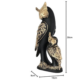 Resin Multicolor Owl Family Decorative Sculpture - View 3