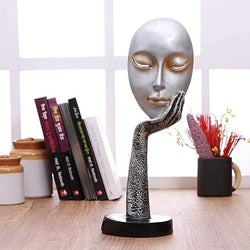 Resin Modern Human Face With Hand Decorative Sculpture - View 4