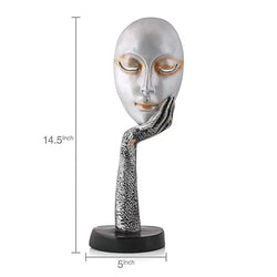 Resin Modern Human Face With Hand Decorative Sculpture - View 3
