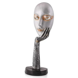 Resin Modern Human Face With Hand Decorative Sculpture - View 2