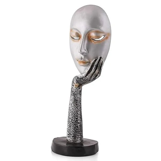 Resin Modern Human Face With Hand Decorative Sculpture - View 2