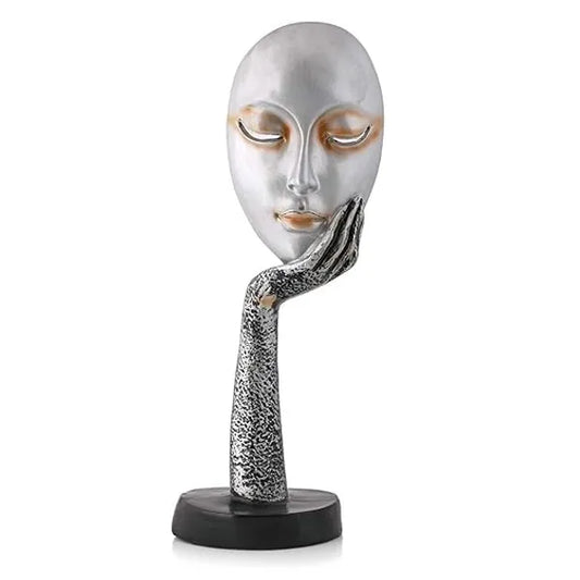 Resin Modern Human Face With Hand Decorative Sculpture - View 1