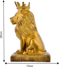 Craftivoa Majestic Lion Statue With Crown Royal Sculpture Showpiece For Home Decor Living Room Accent Figurine - View 4