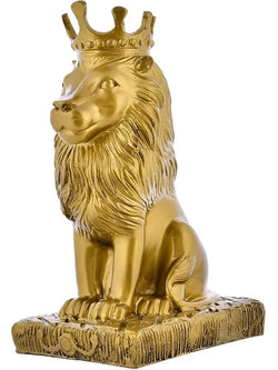 Craftivoa Majestic Lion Statue With Crown Royal Sculpture Showpiece For Home Decor Living Room Accent Figurine - View 2