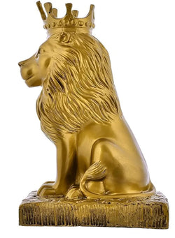 Craftivoa Majestic Lion Statue With Crown Royal Sculpture Showpiece For Home Decor Living Room Accent Figurine - View 3