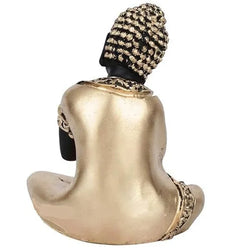 Resin Black Golden Lord Buddha On Lotus Decorative Showpiece - View 2
