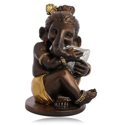 Resin Traditional Modak Ganesha Decorative Figurine - View 4