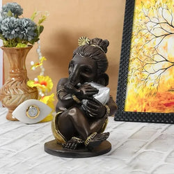 Resin Traditional Modak Ganesha Decorative Figurine - View 1