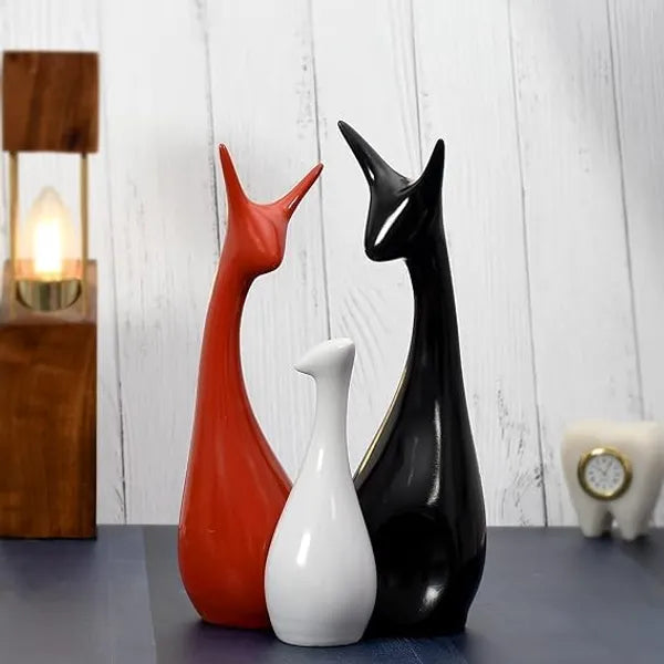 Resin Piano Finish Deer Family Set Decorative Figurine